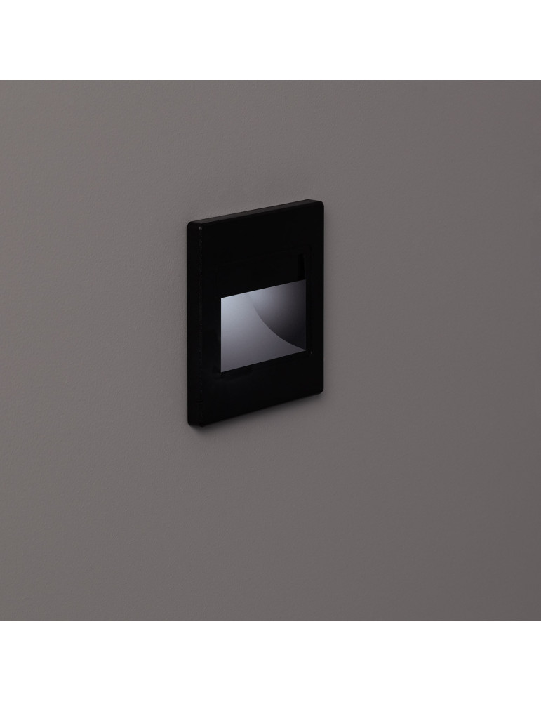 Balise LED 1.5W Encastrable au Mur Randy Noire Balise LED 1.5W Encastrable au Mur Randy Noire
