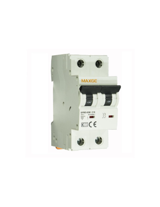 Disjoncteur Résidentiel 2P-6kA 6-40A Courbe C MAXGE Disjoncteur Résidentiel 2P-6kA 6-40A Courbe C MAXGE