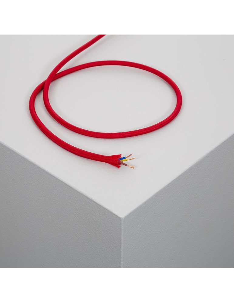 Câble Électrique Textile Rouge