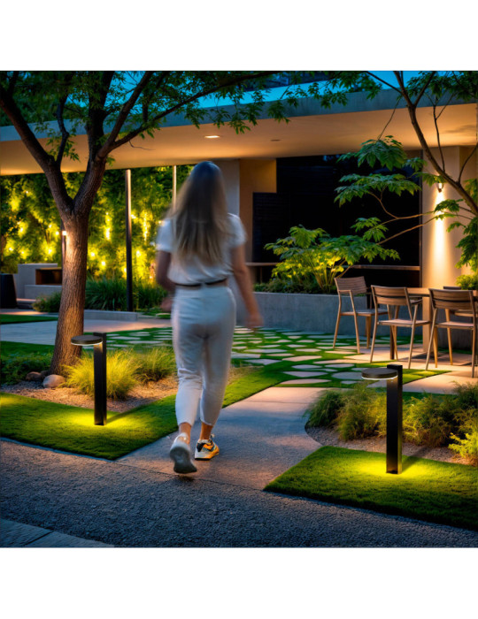 Balise Extérieure sur Pied Solaire LED 50cm Aluminium Aris