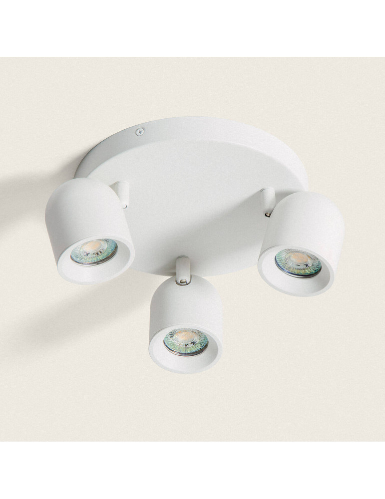 Plafonnier Rond Orientable Aluminium 3 Spots Caleb Plafonnier Rond Orientable Aluminium 3 Spots Caleb