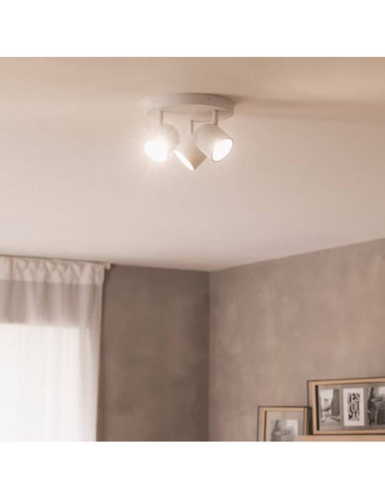 Plafonnier Rond Orientable Aluminium 3 Spots Caleb