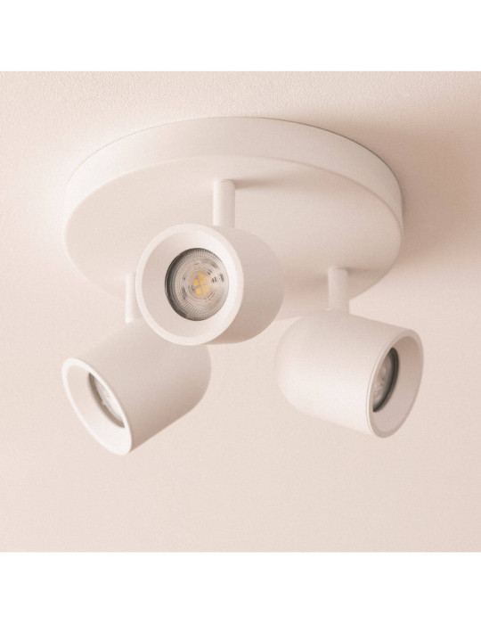 Plafonnier Rond Orientable Aluminium 3 Spots Caleb