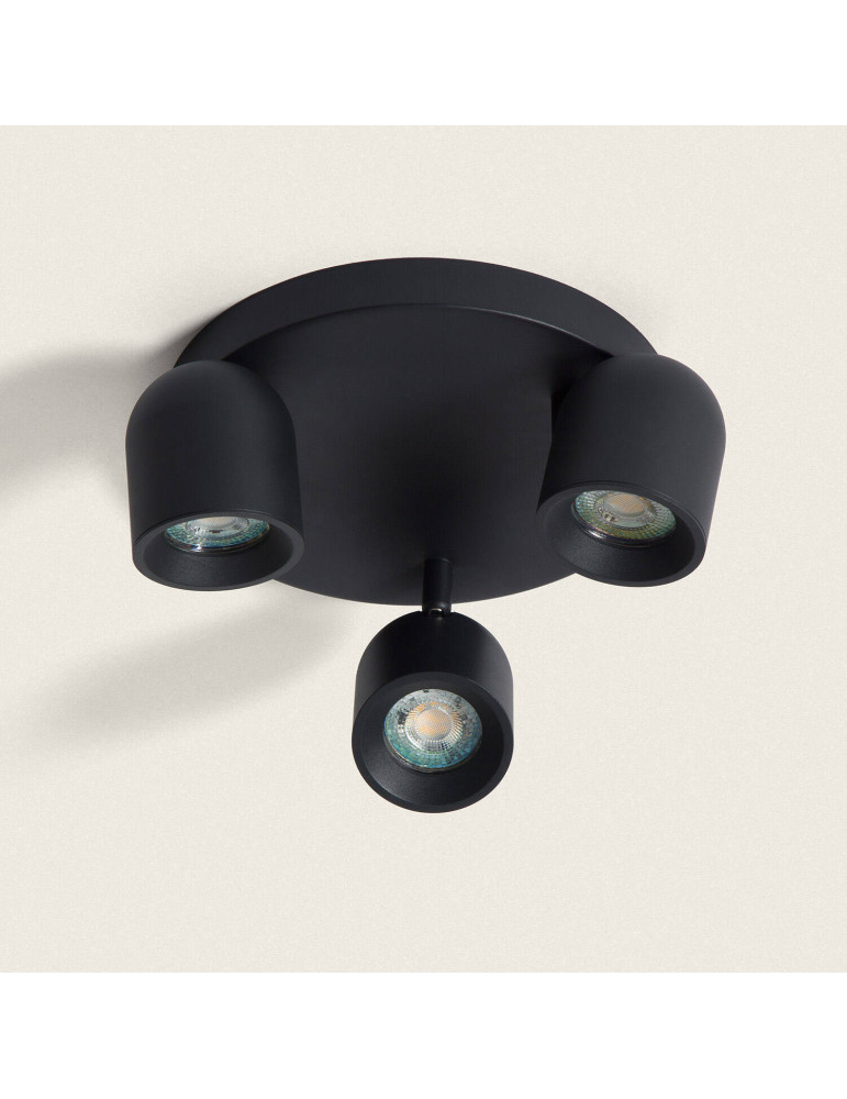Plafonnier Rond Orientable Aluminium 3 Spots Caleb Plafonnier Rond Orientable Aluminium 3 Spots Caleb