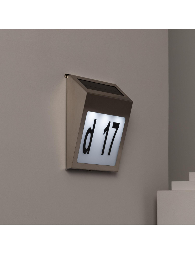 Applique Murale LED Extérieure Solaire Barua pour Numérotation de Maisons