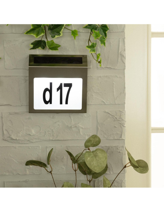 Applique Murale LED Extérieure Solaire Barua pour Numérotation de Maisons