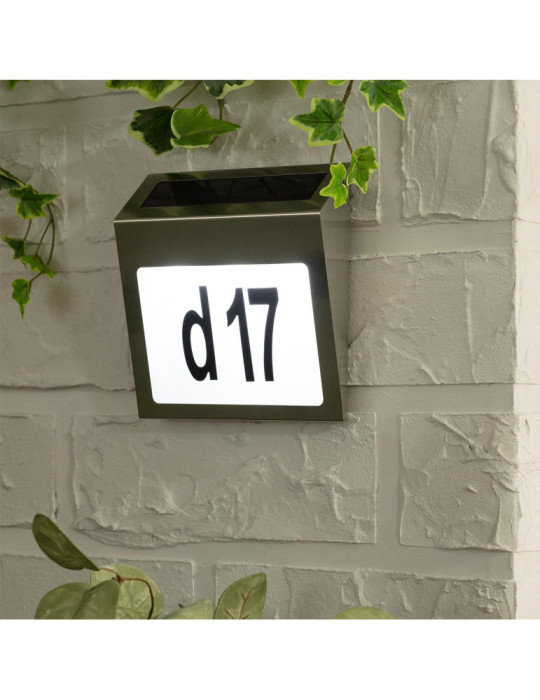 Applique Murale LED Extérieure Solaire Barua pour Numérotation de Maisons