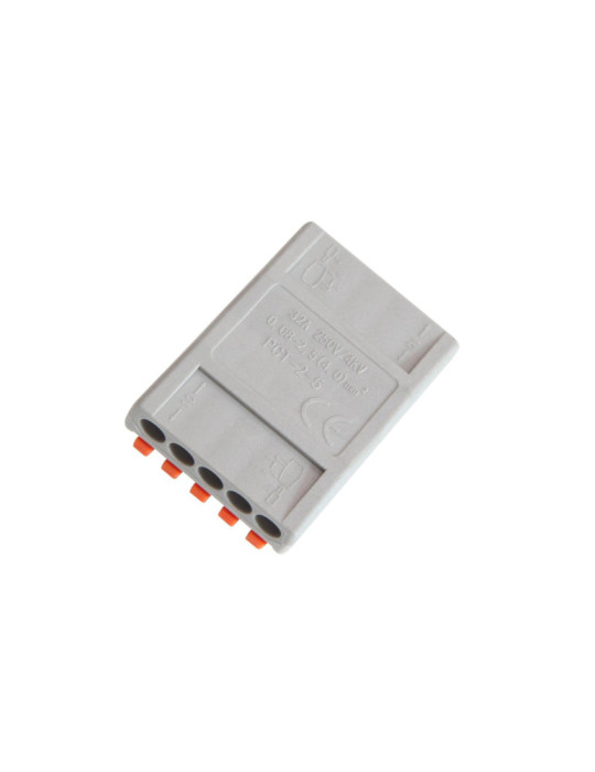 Pack 5 Connecteurs Rapides 5 Entrées et 5 Sorties SPL-5 pour Câble Électrique de 0.08-4mm²