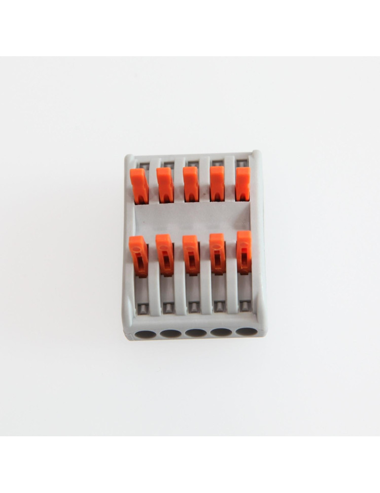 Pack 5 Connecteurs Rapides 5 Entrées et 5 Sorties SPL-5 pour Câble Électrique de 0.08-4mm²