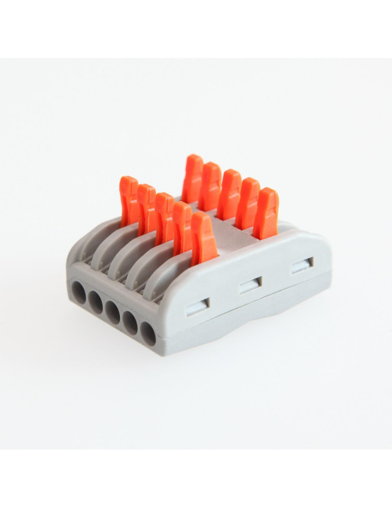 Pack 5 Connecteurs Rapides 5 Entrées et 5 Sorties SPL-5 pour Câble Électrique de 0.08-4mm²