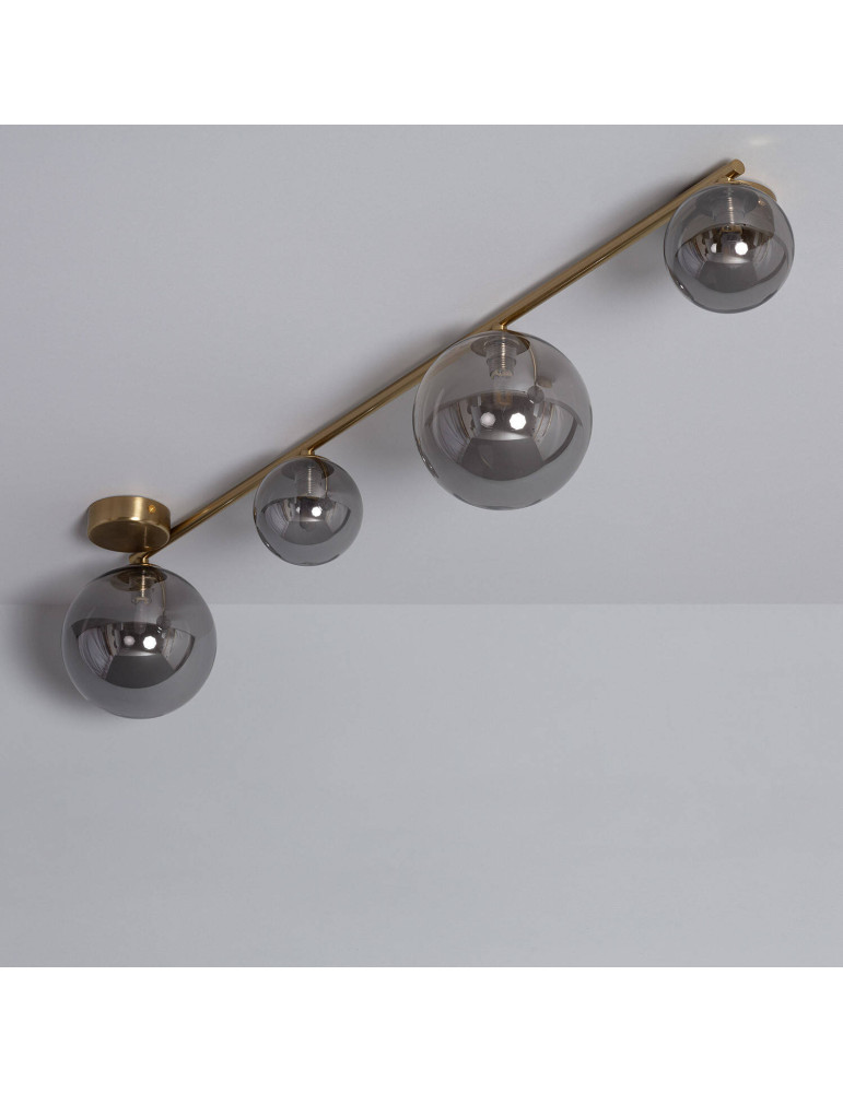 Plafonnier Métal et Verre Moonlight Brass 4 Spots Plafonnier Métal et Verre Moonlight Brass 4 Spots