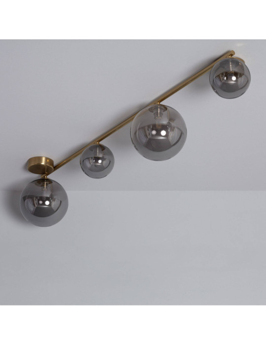 Plafonnier Métal et Verre Moonlight Brass 4 Spots Plafonnier Métal et Verre Moonlight Brass 4 Spots