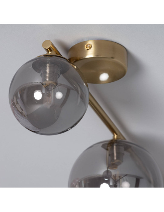 Plafonnier Métal et Verre Moonlight Brass 4 Spots