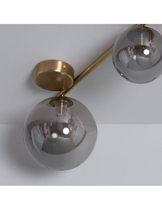 Plafonnier Métal et Verre Moonlight Brass 4 Spots