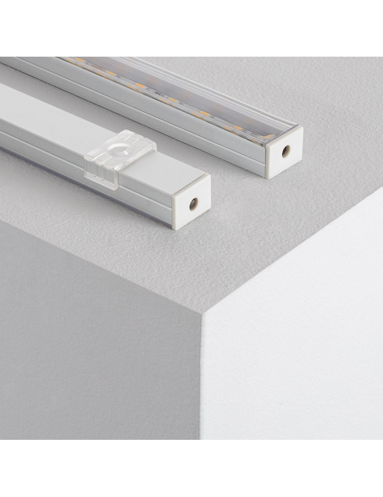 Profilé Aluminium en Saillie avec Capot Continu pour Ruban LED jusqu'à 16mm