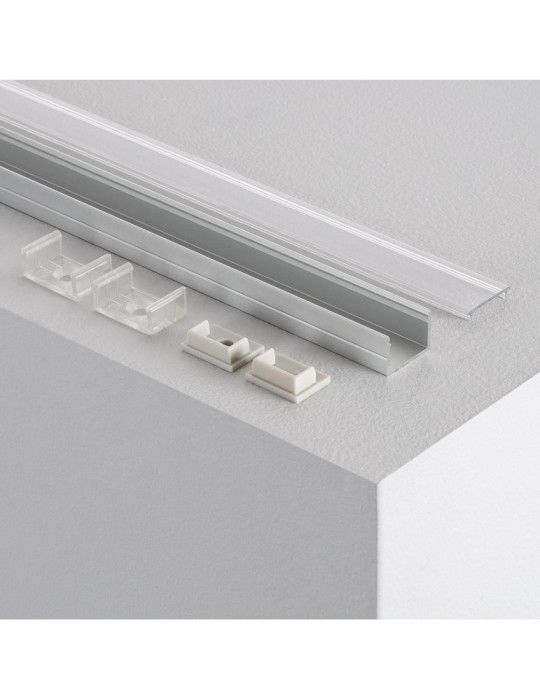 Profilé Aluminium en Saillie avec Capot Continu pour Ruban LED jusqu'à 16mm