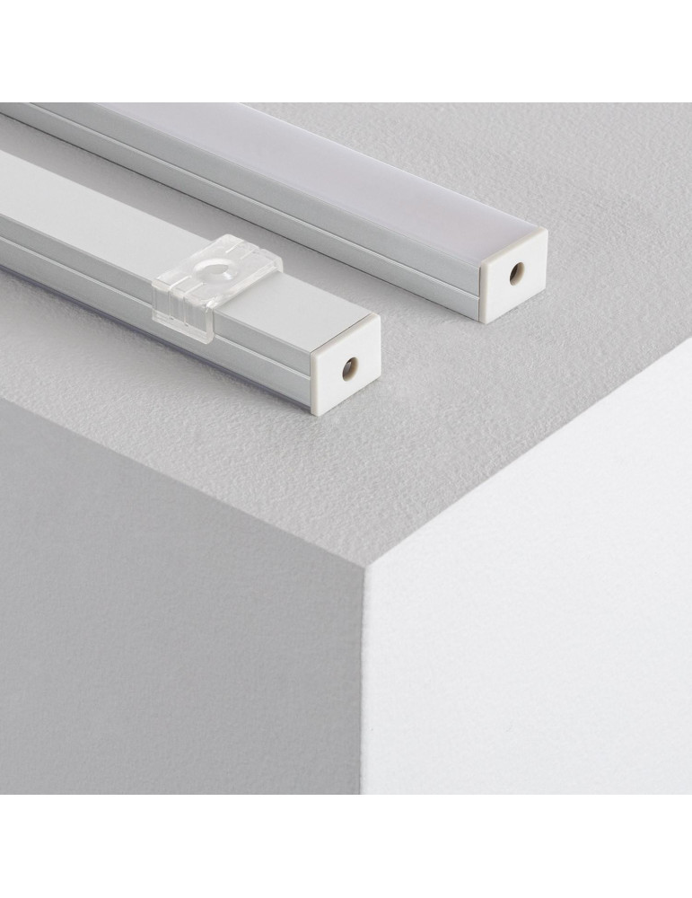 Profilé Aluminium en Saillie avec Capot Continu pour Ruban LED jusqu'à 16mm