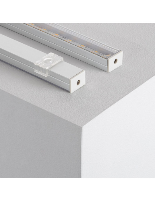 Profilé Aluminium en Saillie avec Capot Continu pour Ruban LED jusqu'à 16mm