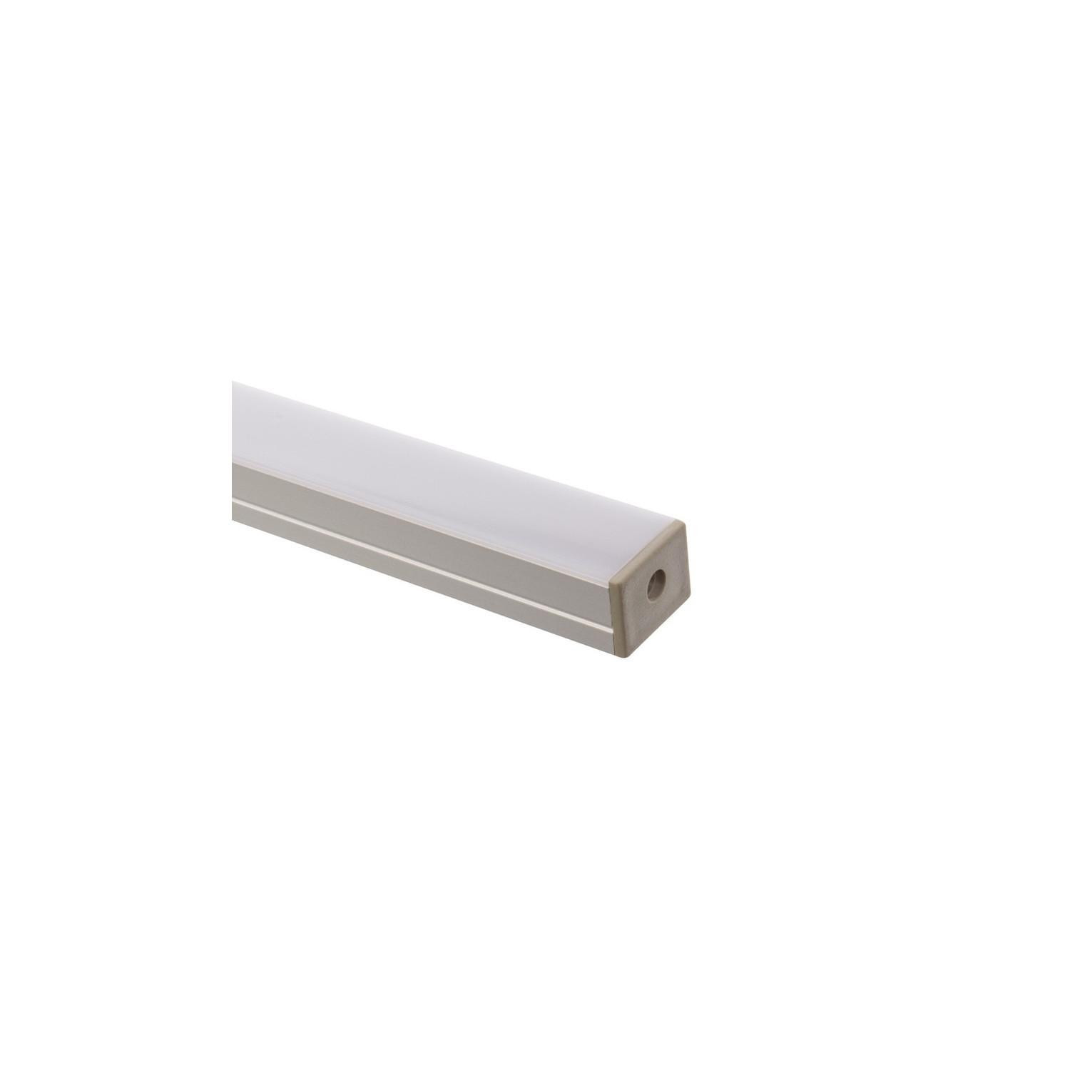 Profilé Aluminium en Saillie avec Capot Continu pour Ruban LED jusqu'à 16mm 10m Capot translucide