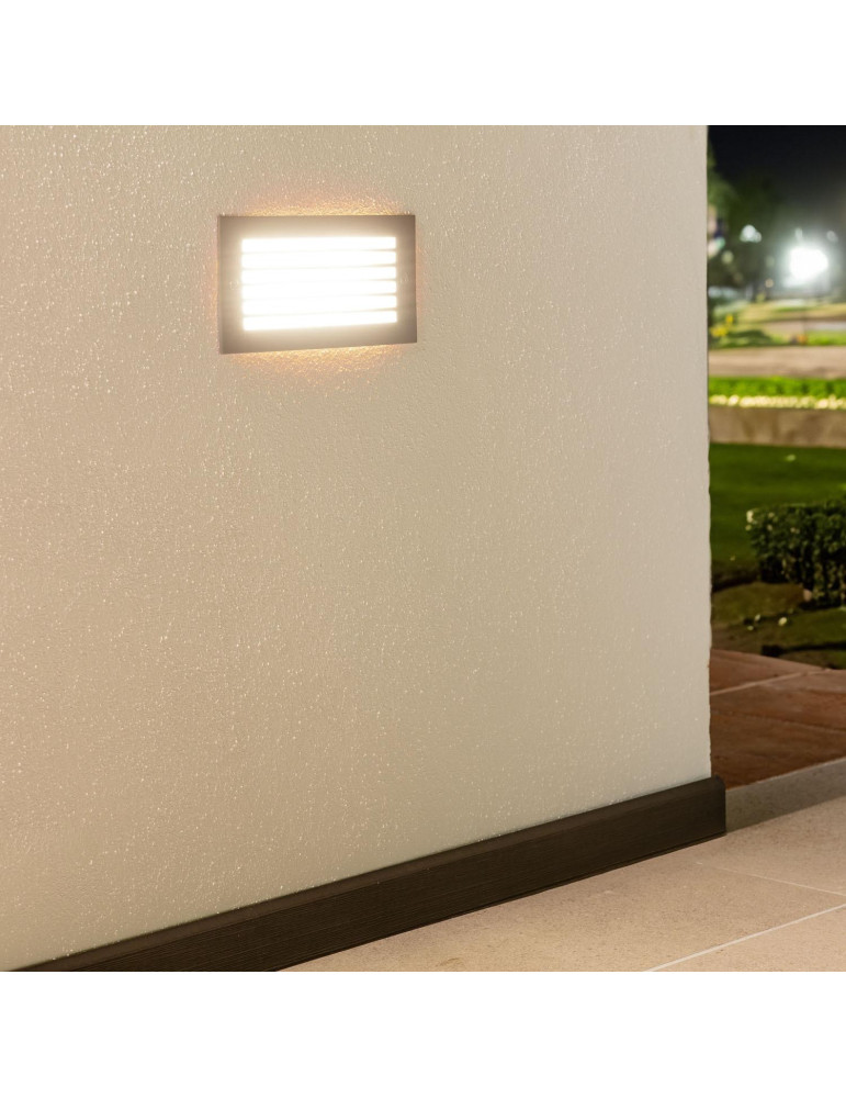 Balise LED Extérieure 9W Encastrable au Mur Noire Drive