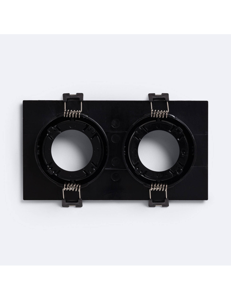 Collerette Downlight Carré Orientable pour deux Ampoules LED GU10 / GU5.3 Coupe 75x150 mm