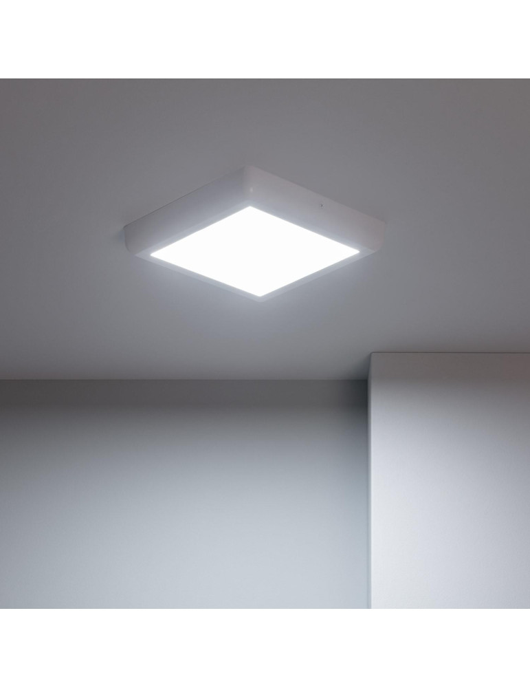 Plafonnier LED Carré Métal 18W Design White 225x225 mm