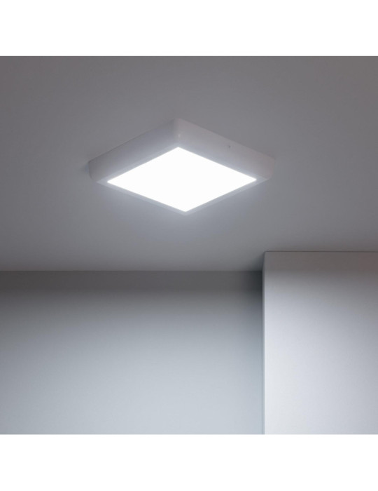 Plafonnier LED Carré Métal 18W Design White 225x225 mm