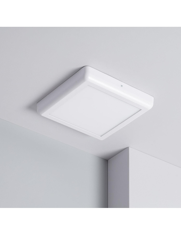 Plafonnier LED Carré Métal 18W Design White 225x225 mm