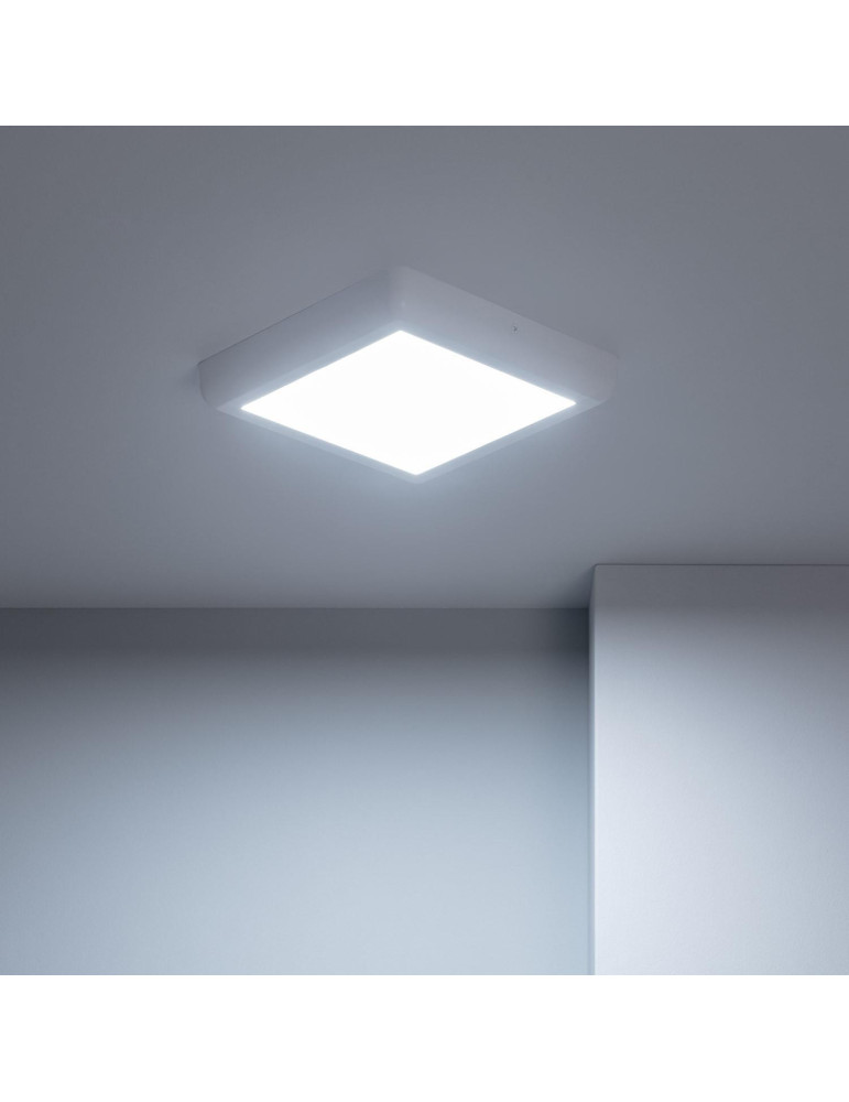 Plafonnier LED Carré Métal 18W Design White 225x225 mm