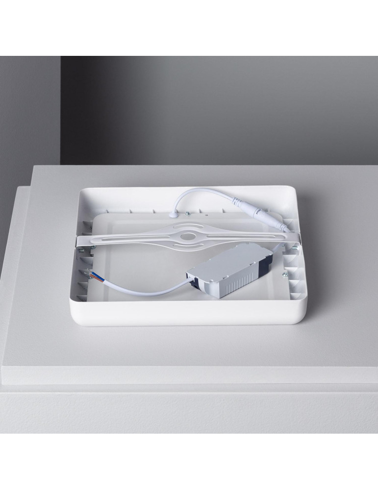 Plafonnier LED Carré Métal 18W Design White 225x225 mm