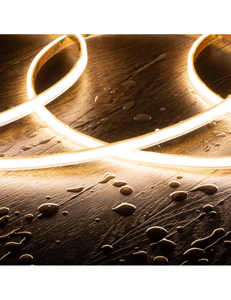 Ruban LED COB 24V DC 385LED/m 5m IP65 CRI90 Super-Étroit Largeur 7mm Coupe tous les 4cm