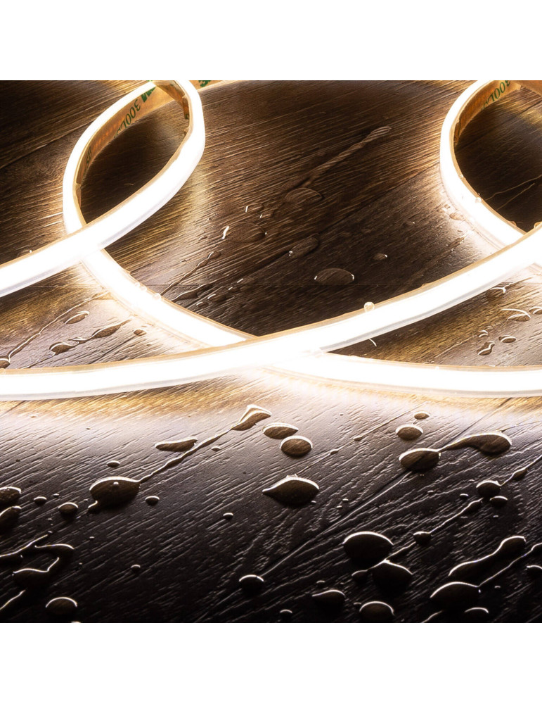 Ruban LED COB 24V DC 385LED/m 5m IP65 CRI90 Super-Étroit Largeur 7mm Coupe tous les 4cm