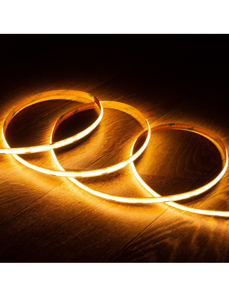 Ruban LED 12V DC COB 320 LED/m 5m IP20 CRI90 Largeur 8mm Coupe tous les 2