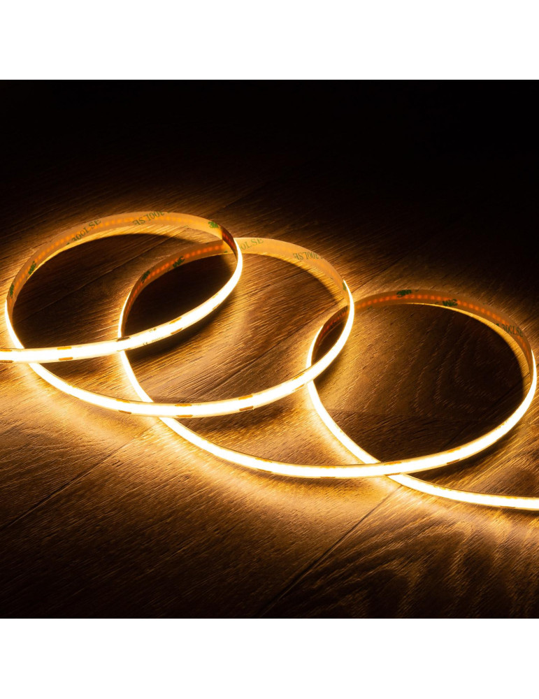 Ruban LED 12V DC COB 320 LED/m 5m IP20 CRI90 Largeur 8mm Coupe tous les 2