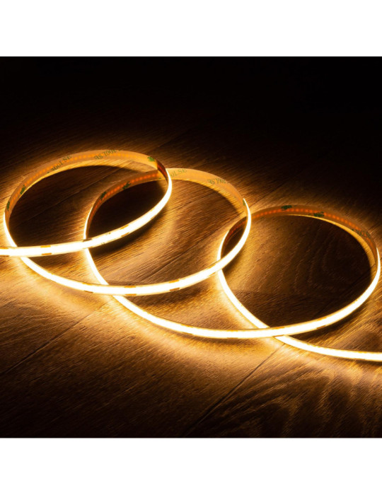Ruban LED 12V DC COB 320 LED/m 5m IP20 CRI90 Largeur 8mm Coupe tous les 2