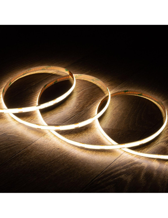 Ruban LED 12V DC COB 320 LED/m 5m IP20 CRI90 Largeur 8mm Coupe tous les 2