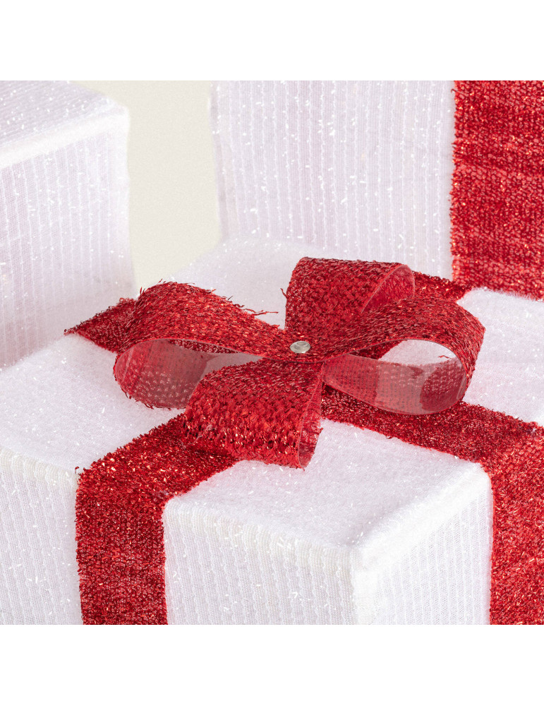 Pack de 3 Boîtes Cadeaux de Noël LED à Piles Noelle