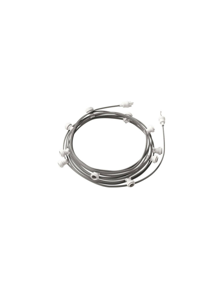 Guirnalda Exterior Lumet System 12.5m con 10 Portalámparas E27 Blanco Creative-Cables CATE27B125