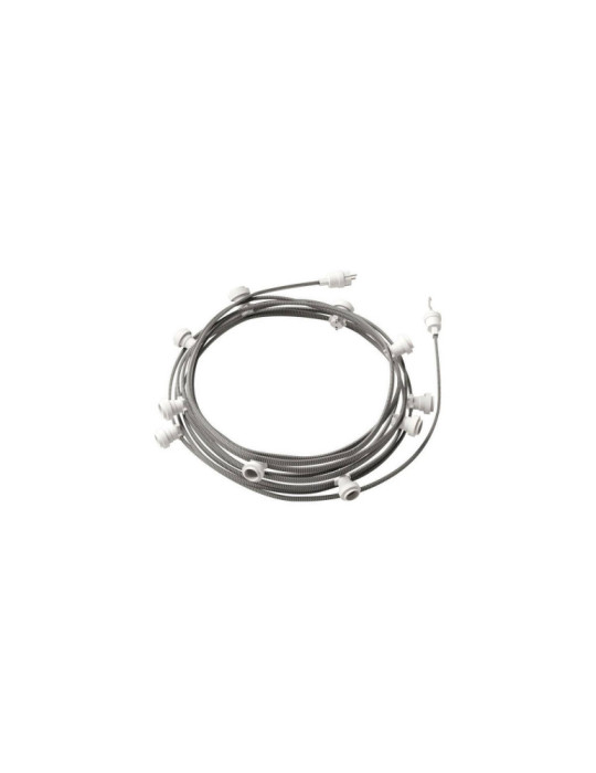 Guirnalda Exterior Lumet System 12.5m con 10 Portalámparas E27 Blanco Creative-Cables CATE27B125
