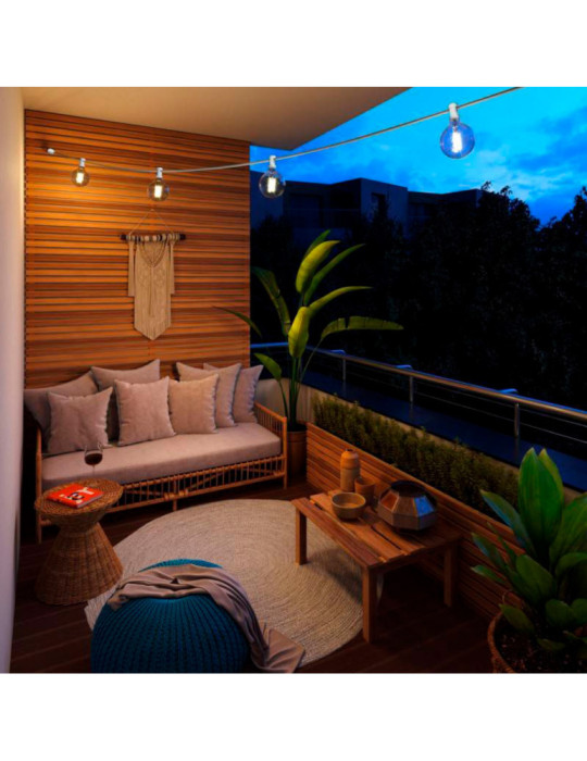 Guirnalda Exterior Lumet System 12.5m con 10 Portalámparas E27 Blanco Creative-Cables CATE27B125