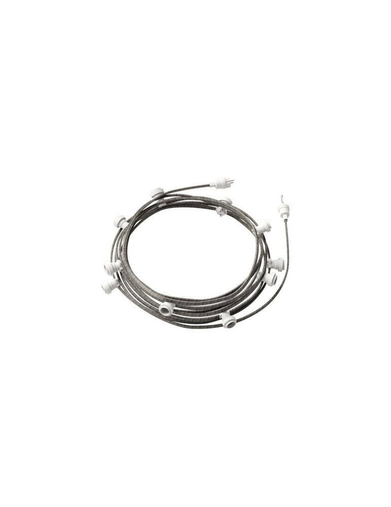 Guirnalda Exterior Lumet System 12.5m con 10 Portalámparas E27 Blanco Creative-Cables CATE27B125