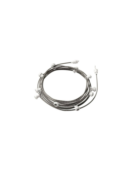 Guirnalda Exterior Lumet System 12.5m con 10 Portalámparas E27 Blanco Creative-Cables CATE27B125