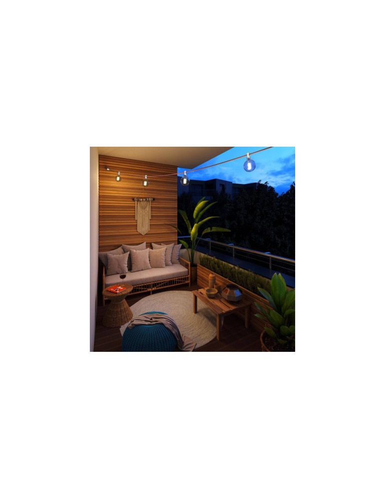 Guirnalda Exterior Lumet System 12.5m con 10 Portalámparas E27 Blanco Creative-Cables CATE27B125