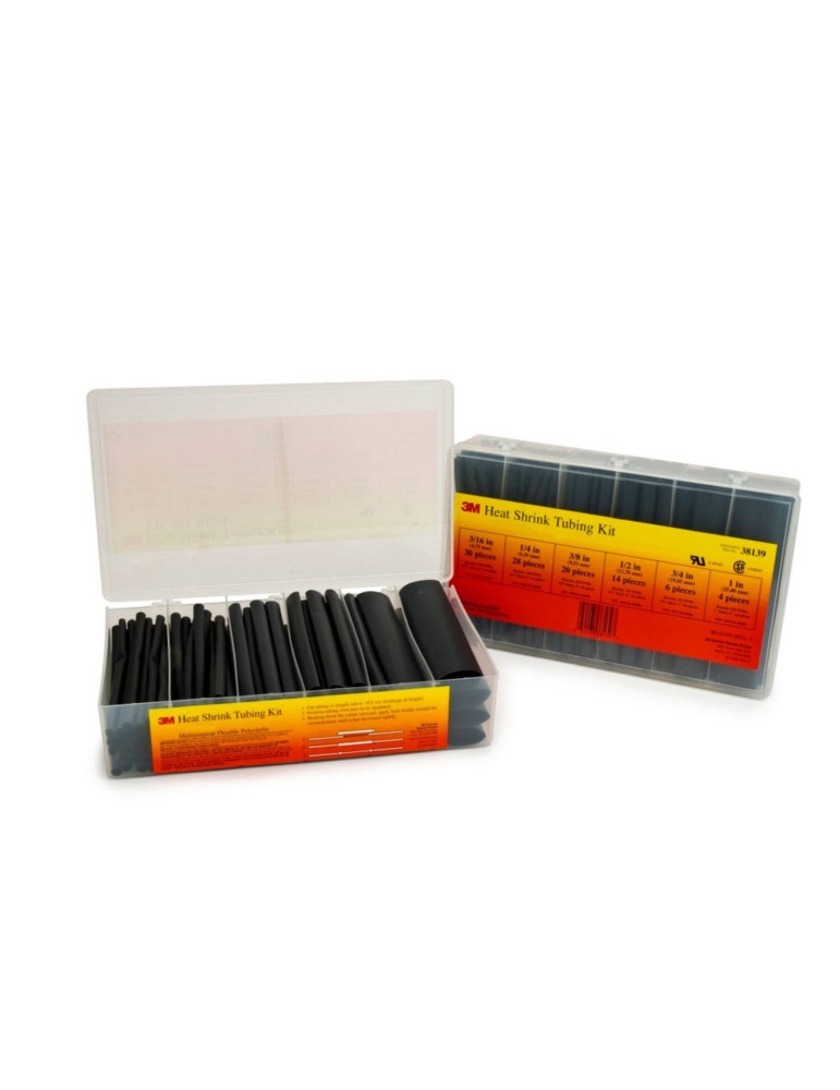 Kit Gaine Thermorétractable 3M™ 6 Diamètres SFTW-202A Noire  KT-3M-7000037645 Kit Gaine Thermorétractable 3M™ 6 Diamètres SFTW-202A Noire  KT-3M-7000037645