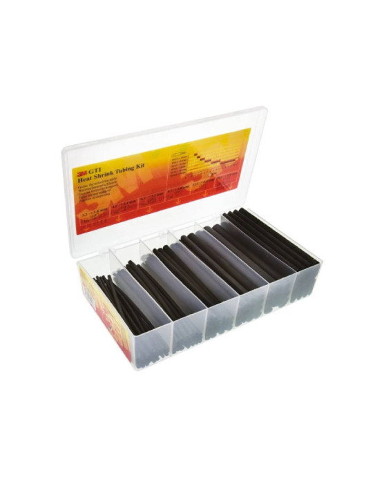 Kit Gaine Thermorétractable 3M™ 6 Diamètres SFTW-202A Noire  KT-3M-7000037645