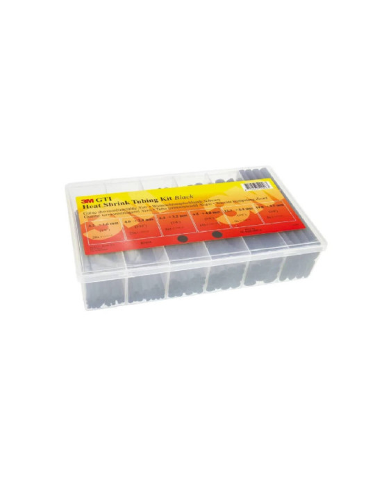 Kit Gaine Thermorétractable 3M™ 6 Diamètres SFTW-202A Noire  KT-3M-7000037645