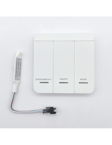 Contrôleur Variateur Ruban LED Numérique 12/24V DC + Télécommande RF 3 boutons poussoirs