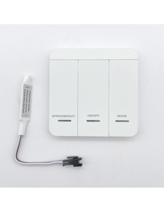 Contrôleur Variateur Ruban LED Numérique 12/24V DC + Télécommande RF 3 boutons poussoirs