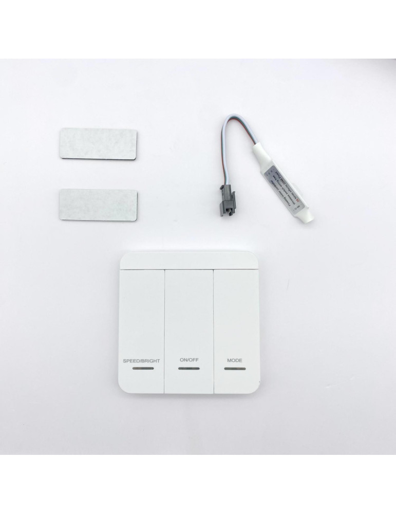 Contrôleur Variateur Ruban LED Numérique 12/24V DC + Télécommande RF 3 boutons poussoirs