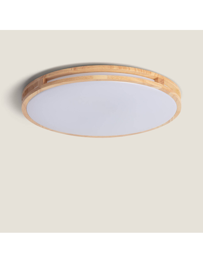 Plafonnier LED Rond Bois 20W CCT Sélectionnable Donati Ø405 mm